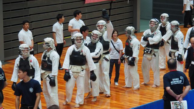 Hervé Valentin avant son combat de Nippon Kempo à Osaka en 2017
