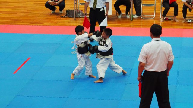 Combats enfants du tournoi de Nippon Kempo à Osaka en 2017