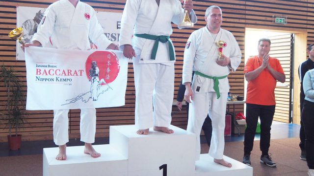 podium adultes 10ième tournoi de Nippon Kempo à Baccarat
