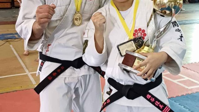 Verrelle Damien avec Yoshimi championne Japon Nippon Kempo